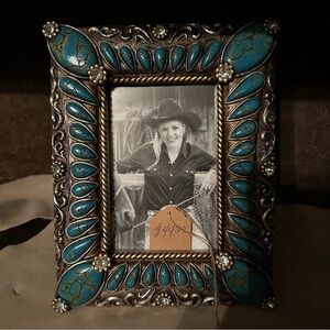 Turquoise and rhinestone 4 x 6 gorgeous frame